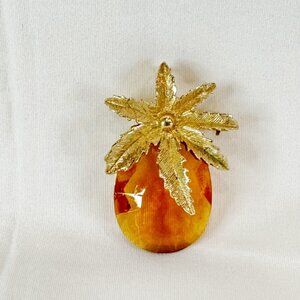 VTG Sarah Coventry Large Faceted Glass Costume Jewelry Pineapple Brooch Charm